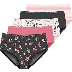 Marilyn Monroe Women's Stretch Brushed Microfiber Brief Panties  - Set of 5